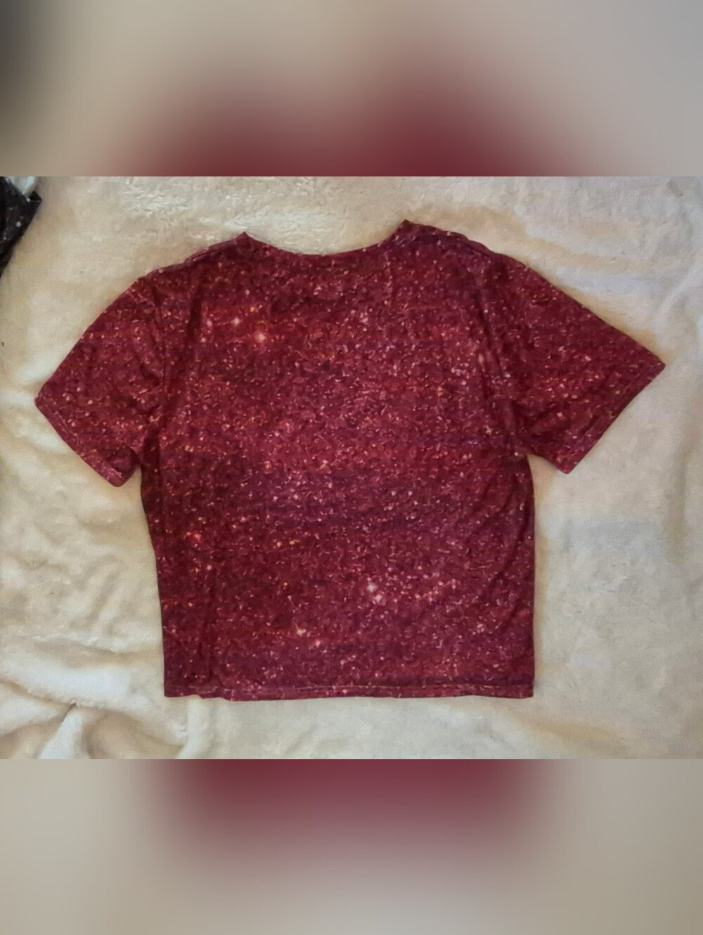 Women's Short-Sleeve Crewneck Top - Burgundy Speckled